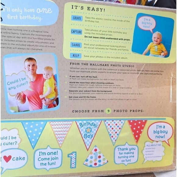 Baby Boy 1st Birthday Kit Hallmark Decorations Props - Picture 2 of 4